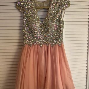 Size 4 Amelia Couture Pink Short Sparkle Dress